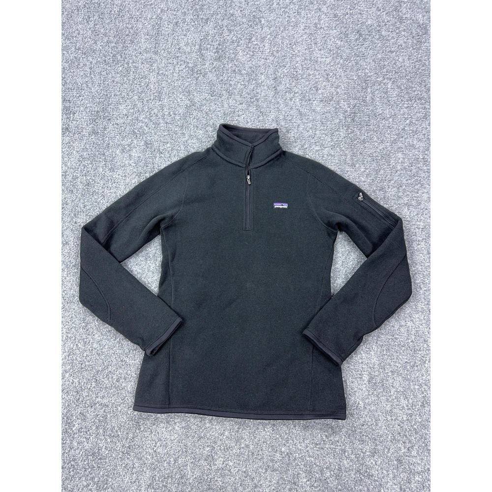 Patagonia Fleece Pullover Womens XS Black 1/4 Zip Mock Neck Thermal Hiking